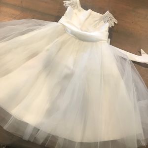 White Princess Flower Girl Dress, NWT